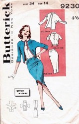 9230 1960 CASUAL OPEN CARDIGAN,BLOUSE,SKIRT PATTERN 12 32